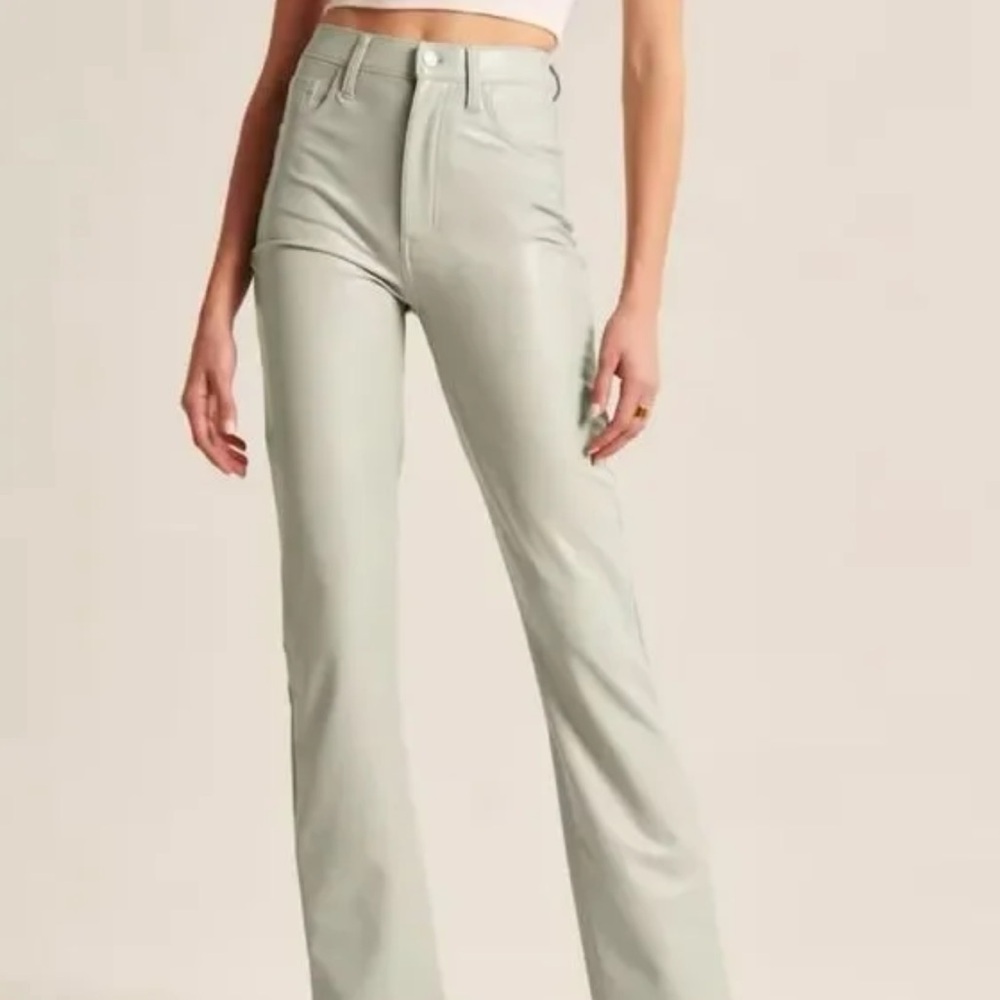 Abercrombie and Fitch Vegan Leather 90s ultra straight pants